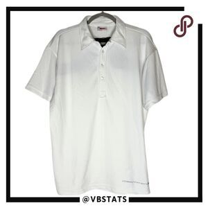J. Lindeberg Men's Collared Short Sleeve Performance Golf Polo Shirt White XL